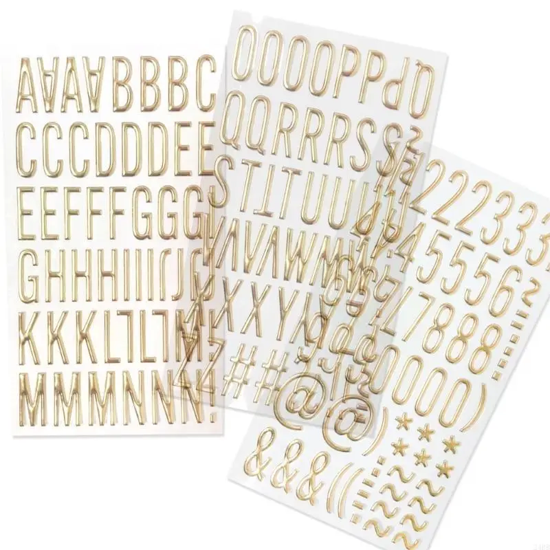 3D Metallic Color Letter Número PVC Adesivo para scrapbooking Notebook 24bb