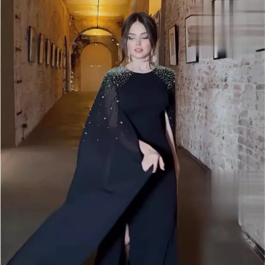 2024 New Autumn and Winter Elegant Elegant Women\'s Dress Fashionable Intellectual Pure Color Simple Hot Diamond Robe Evening Dress for Women