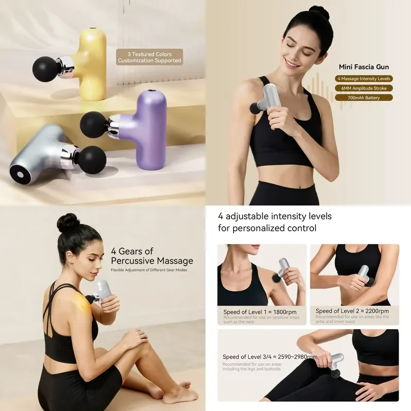 for Professional Portable Handheld Mini Electric Deep Tissue Percussion Vibration Massage  Body Muscle Fascia Massager with