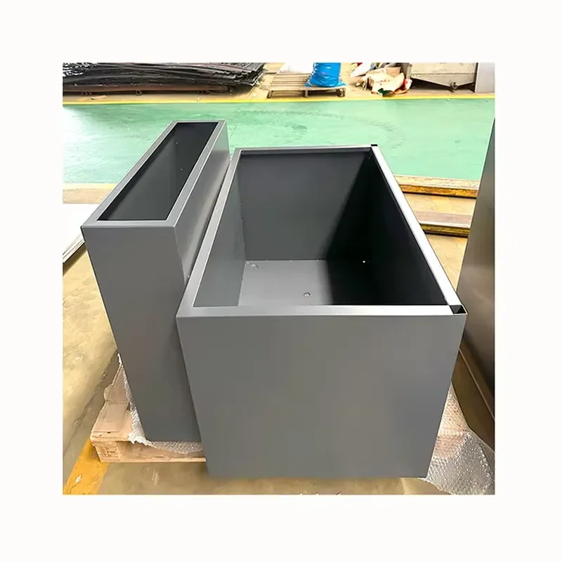 for Customized Tall Flower Pots Modern Tower Metal Large Rectangular Outdoor Garden Planters