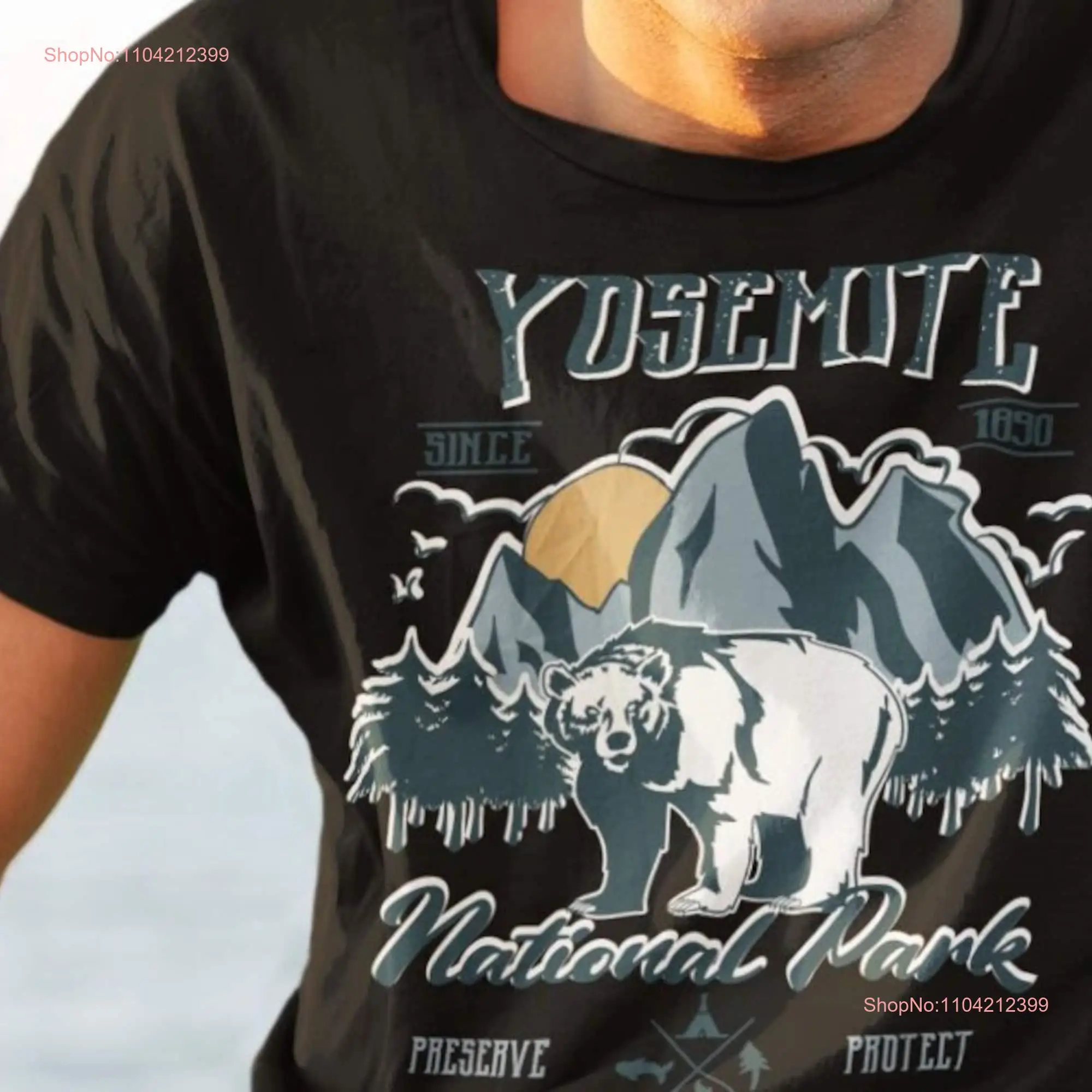 Yosemite National Park T shirt California Preserve and Protect Bear for Vacation long or short sleeves