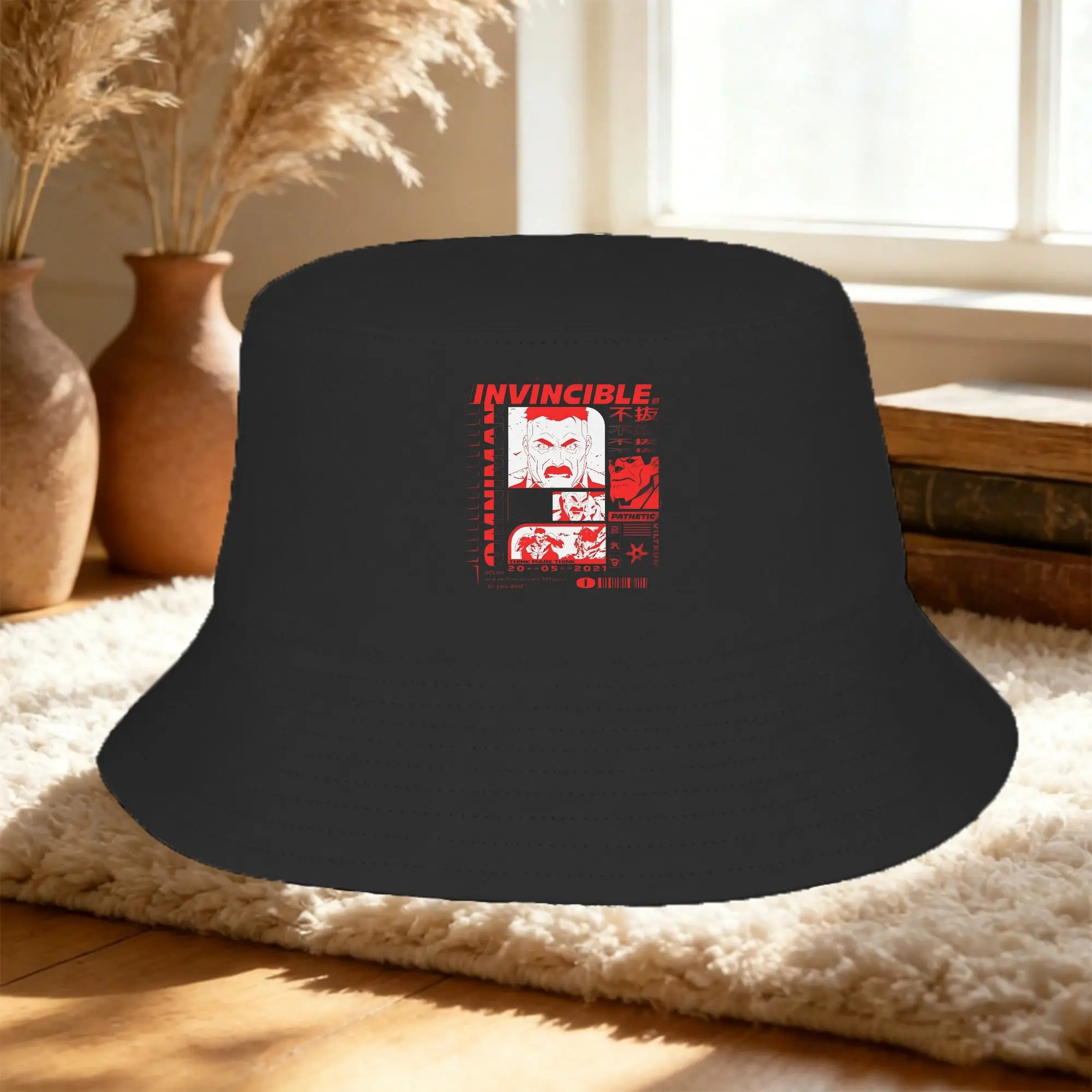 Invincible Poster Bucket Hat Summer Beach Hatwear Accessories  Fisherman Hats for Woman Panama Hat Foldable