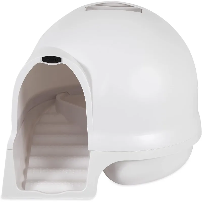 

Clean Step Cat Litter Box Dome (Made in The USA with 95% Recycled Materials)- Pearl White, Made in USA