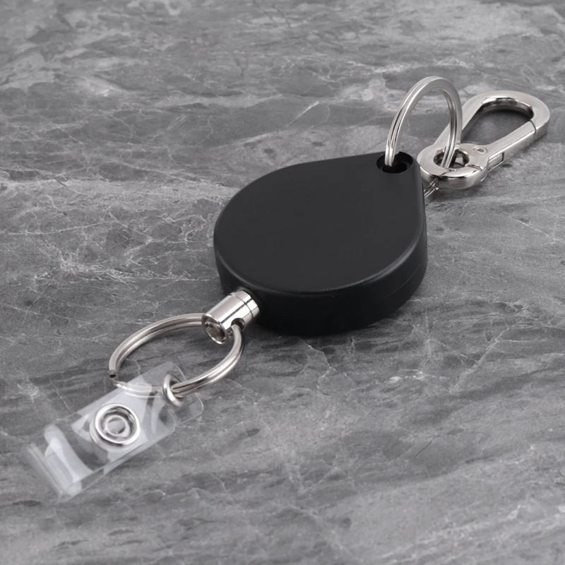 SR-Small Heavy Duty حاملي شارة قابلة للسحب، حاملي شارة الهوية مع مشبك حزام حلقة رئيسية لسلسلة مفاتيح بطاقة الاسم