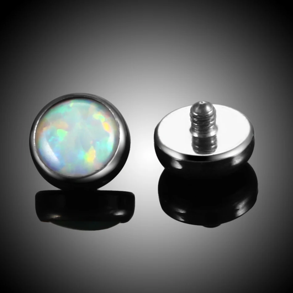 1PC G23 Titanium Microdermal Piercing Surface Opal Stone Dermal Anchor Base & Tops Hide in Medusa Pircing Skinner Body Jewelry