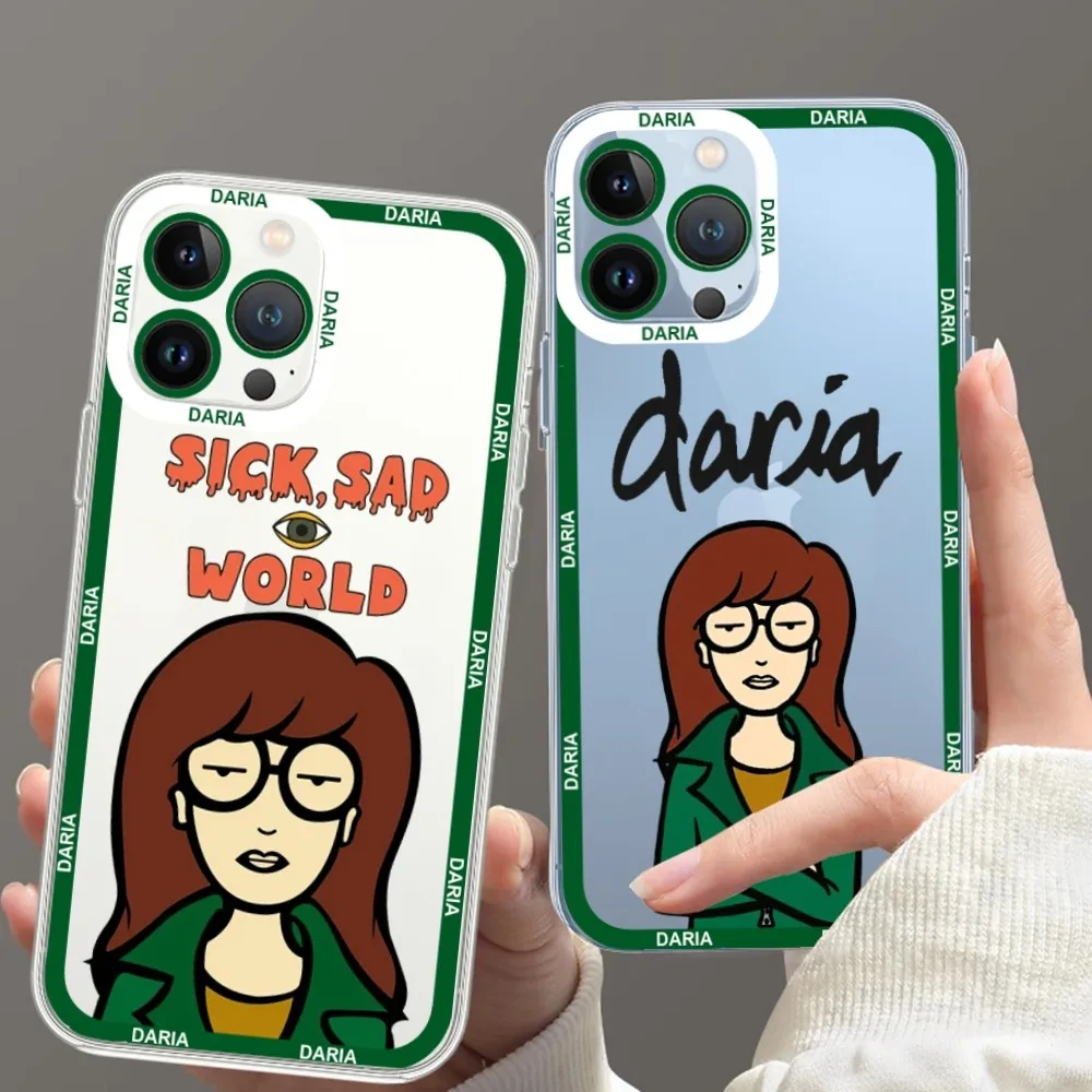 Anime D-Daria Phone Case For iPhone 11 12 Mini 13 14 15 Pro Max Transparent Shell