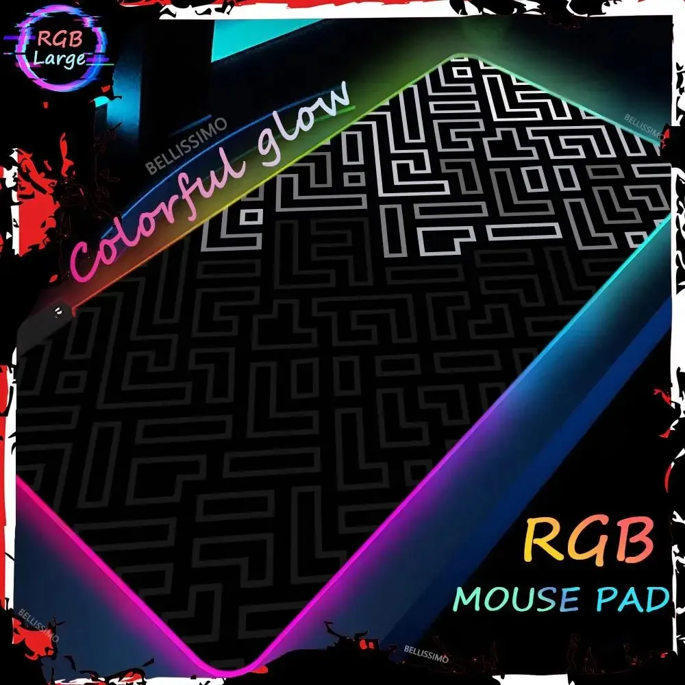 

Geometry personality Large RGB Gaming Mousepad Mouse Mat Gaming Mouse Pads LED Keyboard Mats Luminous Desk Pads Mouse Pad For PC