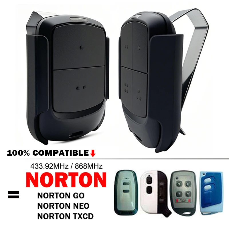 

NORTON Clone Remote Control For Norton GO NEO TXCD 433 / 868MHz Garage Door Remote Control Electric Door Opener Remote Control