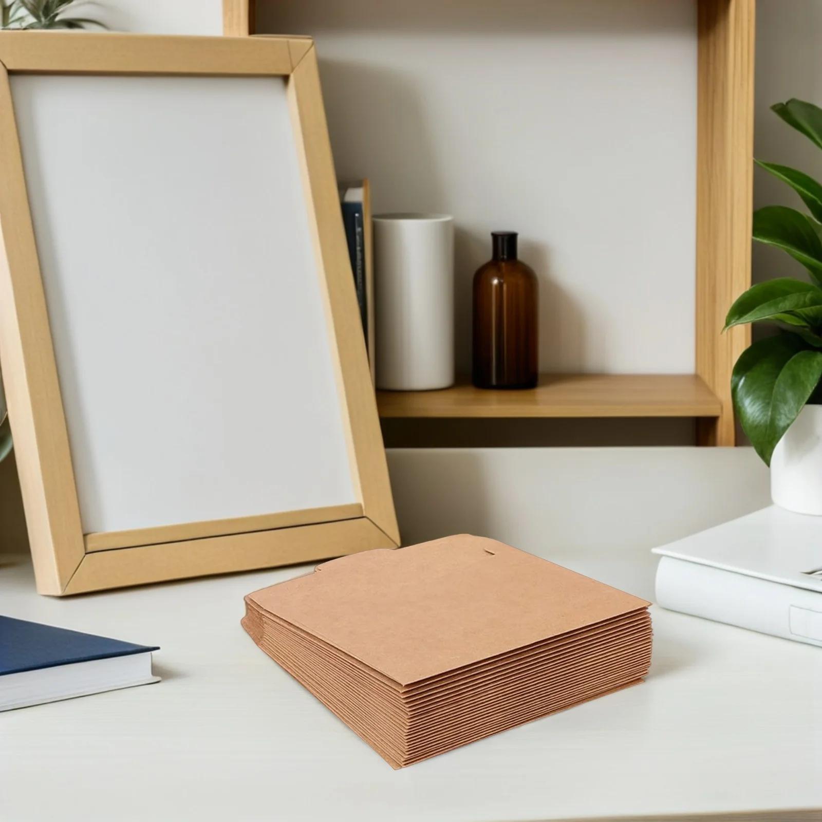 

50Pcs Kraft Brown Paper Cd Bags Durable Thick Paper Envelope Pouches Multi-Purpose Storage Gift Wrapping File Envelope Pouches