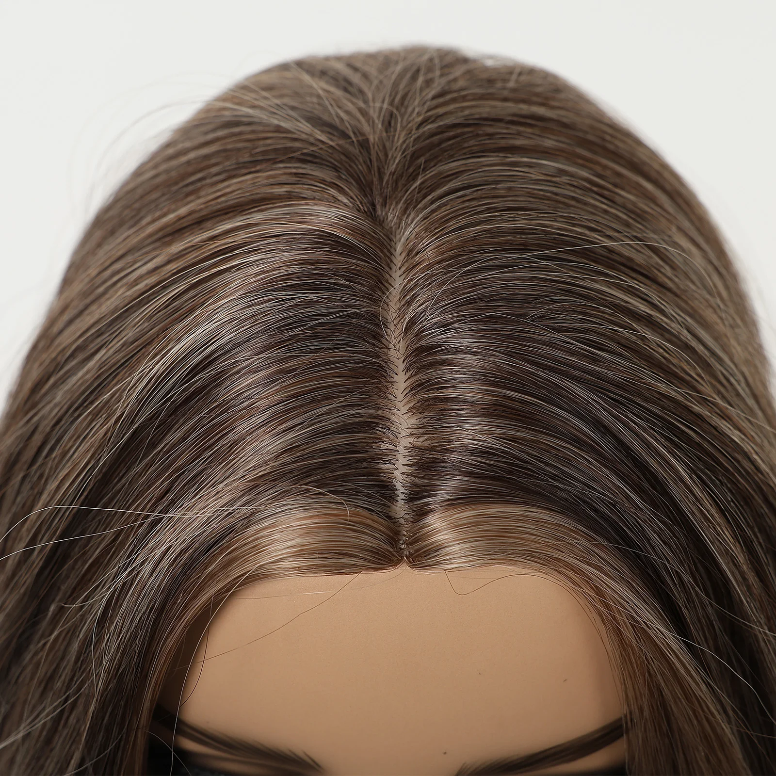 Blonde Unicorn Brown Ombre Middle Part Long Wavy Synthetic Wig for Women Heat Resistant Gradual Blended Color Hair for Daily image 6