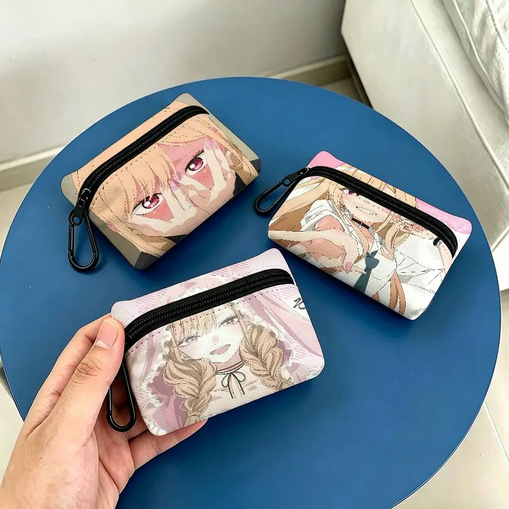 Slice Of Life Anime M-My D-Dress U-Up D-Darling Oxford Fabric Mini Coin Wallet Smooth Zipper Hanging Multi-use Small Storage Bag