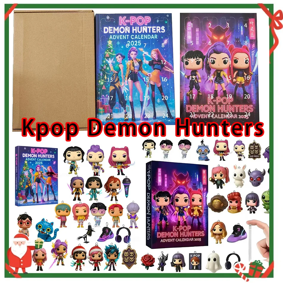 

Новый Kpop Demon Hunters Адвент-календарь K Pop Demon Hunters Rumi Mira Zoey Tiger Рождественский обратный отсчет Адвент-календарь Подарок 24 дня