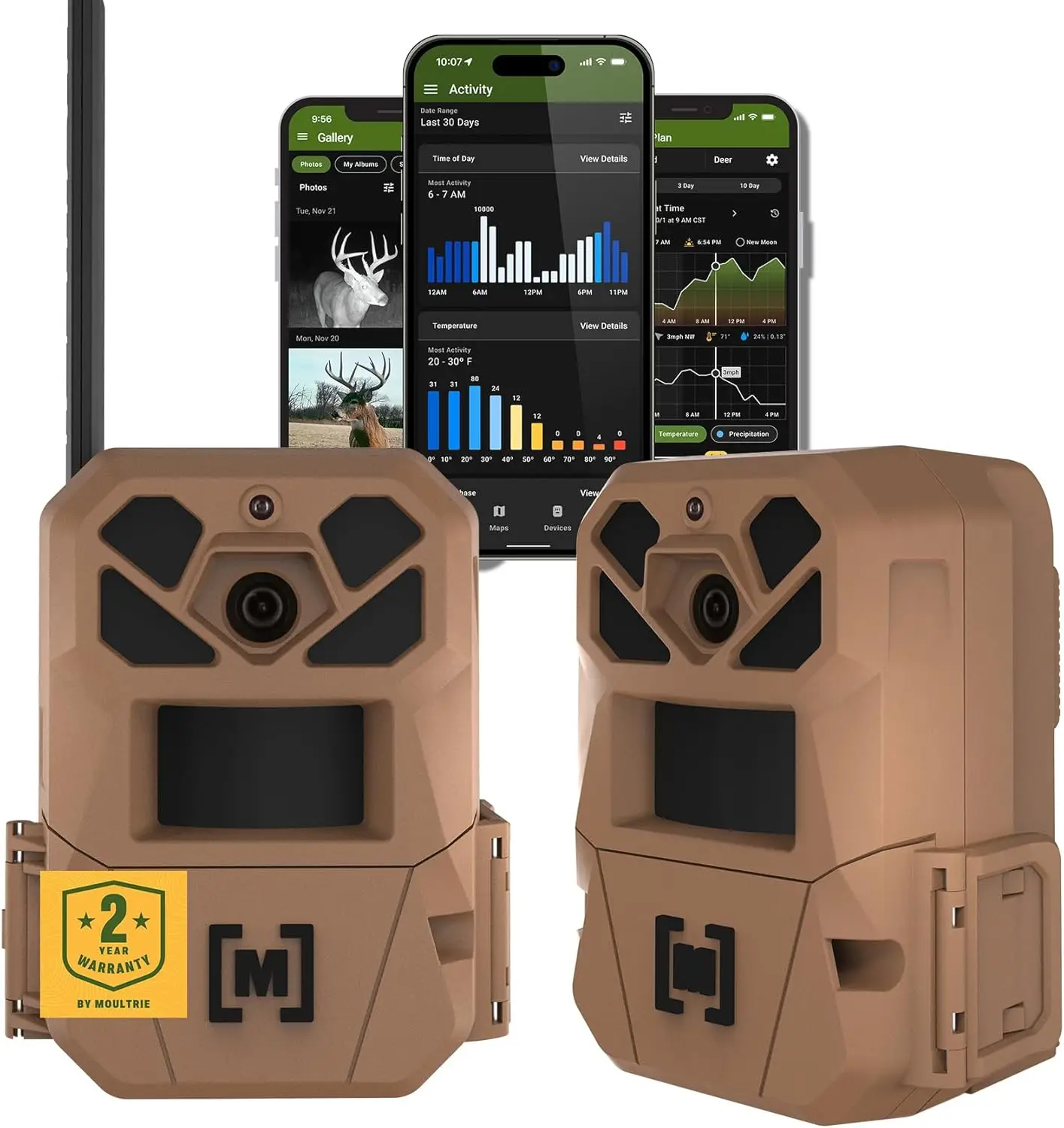 

40MP Cellular Trail Camera 2-Pack - 1080p HD Video - 0.5s Trigger - GPS - Auto-Connect - AI Detection