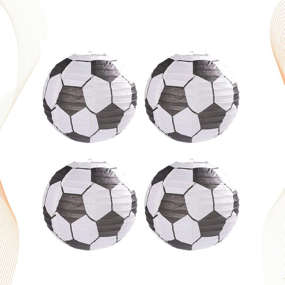 

5pcs 12 Inch Football Lanterns Diy Portable Paper Soccer Lantern Party Holiday Decor Classroom Kindergarten