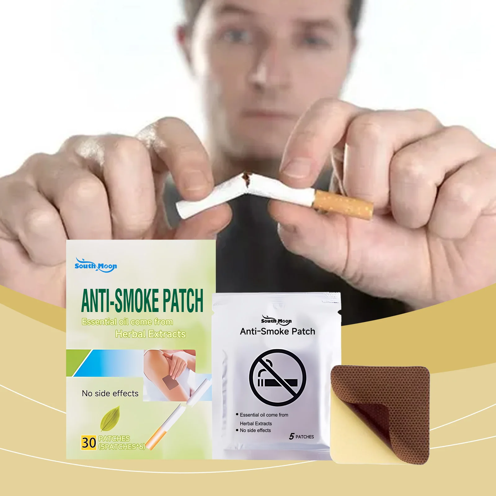 

﻿ ﻿30/60/90pcs Quit Smoking Patch Control Smoke Addiction Stop Cigarette Anti Anxiety Herbal Extract Smoking Cessation Plaster