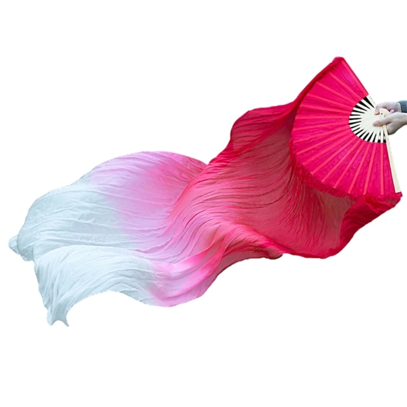 Beautiful Long Silk Dance Fan Folding Fans Perfect for Dance Teachers Students