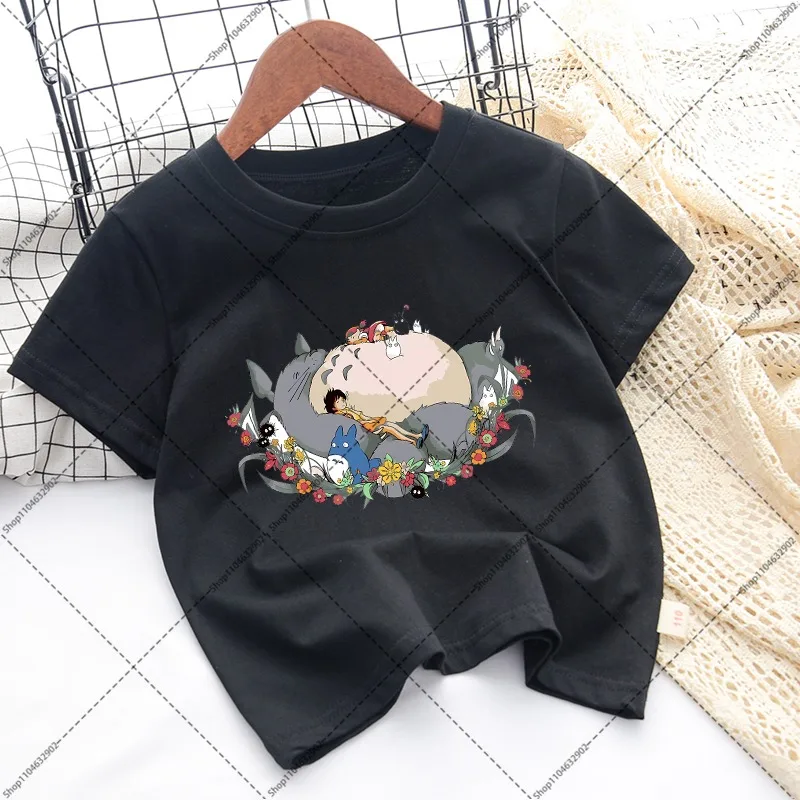 Totoro Cute T-shirts Unisex Fashion Short Sleeve Cartoon Anime Pattern Printed T-shirt Summer Clothes Comfortable Soft Tops Gift