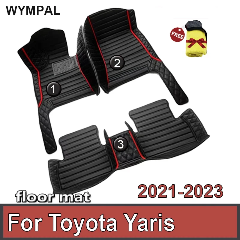 Car Floor Mats For Toyota Yaris Hybrid Mazda2 Hybrid MXPH11 2021 2022 2023 Waterproof Protective Pad Floor Cover Car Accessories