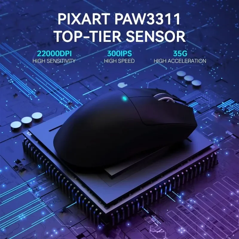 ATTACK SHARK X11 Mouse Gaming ringan, aksesori Gamer Sensor PAW3311 RGB, Dok pengisi daya