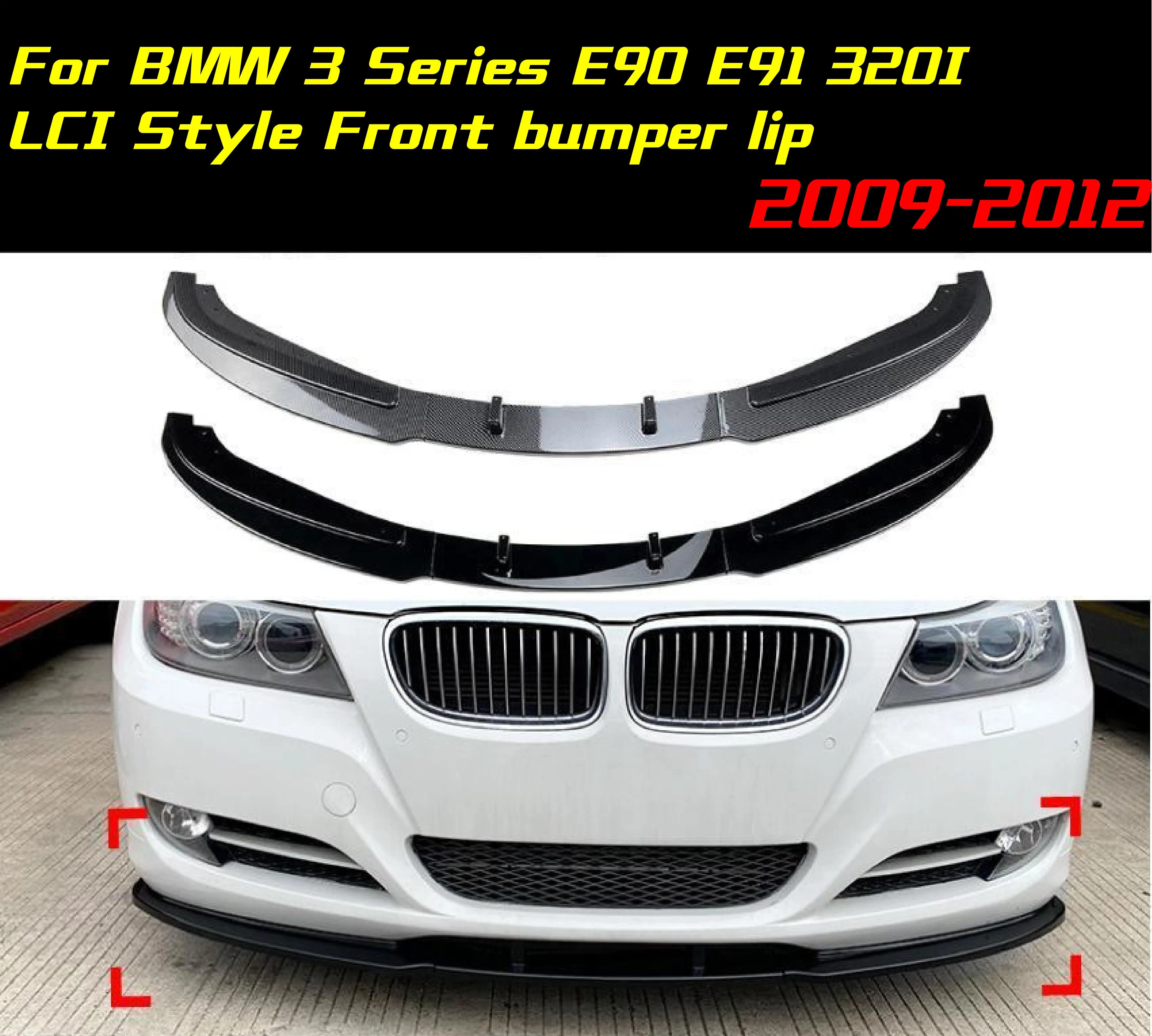

Front Bumper for BMW 3 Series E90 E91 LCI 320i 330i 2009-2012 Spoiler Splitter Bumper Canard Lip Splitter Front Bumper Surround