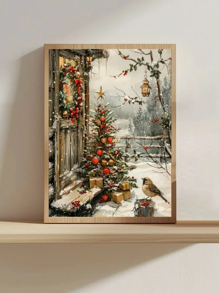 Weihnachtslandschaft Kreuzstich-Set DIY 11CT/14CT Stickerei-Set Handwerk Hängende Malerei – Detail 1