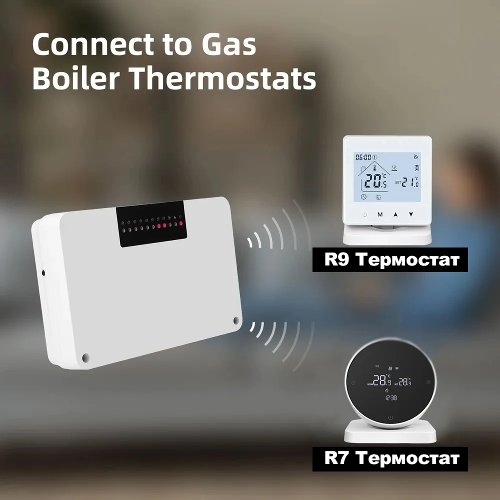 RKHK Riscaldamento zona Controller hub wireless a 5/8 canali Riscaldamento centrale Termostato intelligente per attuatore a pavimento per caldaia a