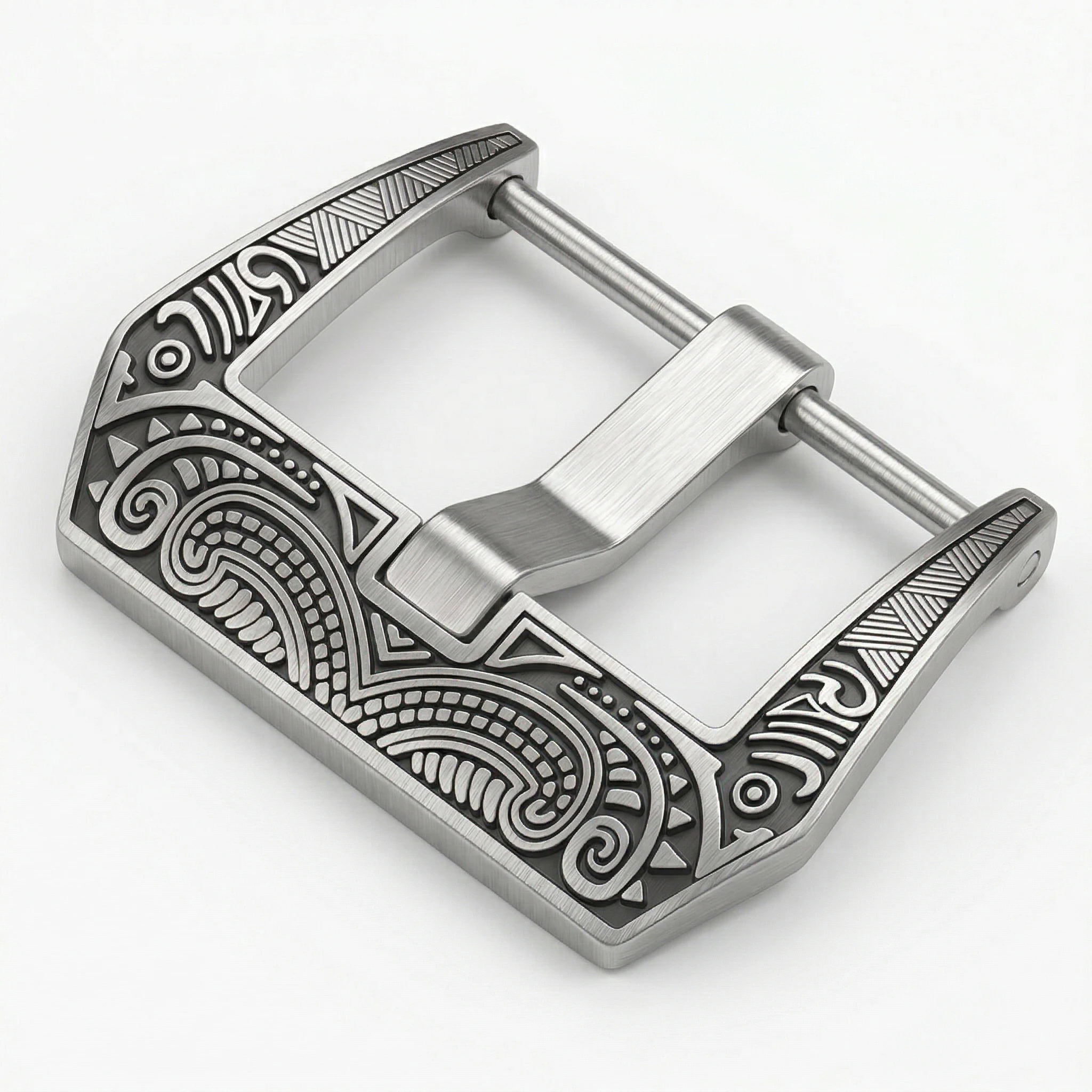 

Screw-in Stainless Steel Watch Buckle 20mm 22mm 24mm 3D Engraved Pattern Clasp Brushed Gothic Punk Men Accessories