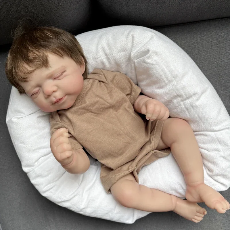 

48CM Full Body Silicone Bebe Reborn Doll Pascale Soft Body Newborn Baby Size Already Painted Skin with Visible Veins