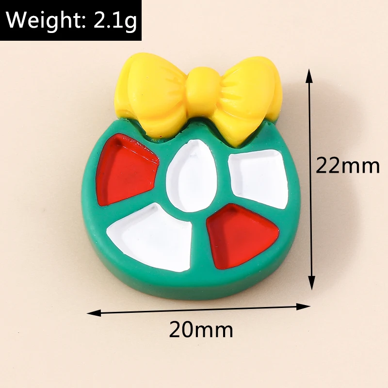 Leslie 10 Stück 22 x 19 mm niedliche Harz-Weihnachtskeks-Lebkuchenmann-Charms mit flacher Rückseite, Cabochon für DIY-Schmuckherstellung, Haarspangen – Detail 17