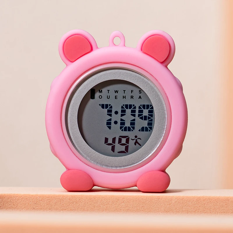 Night light multifunctional clock stretch silicone hanging watch cartoon cute digital electronic alarm stopwatch pocket watch