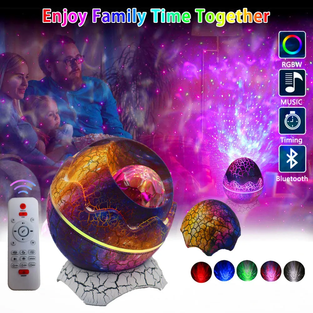 LED Dinosaur Egg Bluetooth Music Star Sky Projection Light Full Sky Star Projector Bedroom Atmosphere Light Night Light