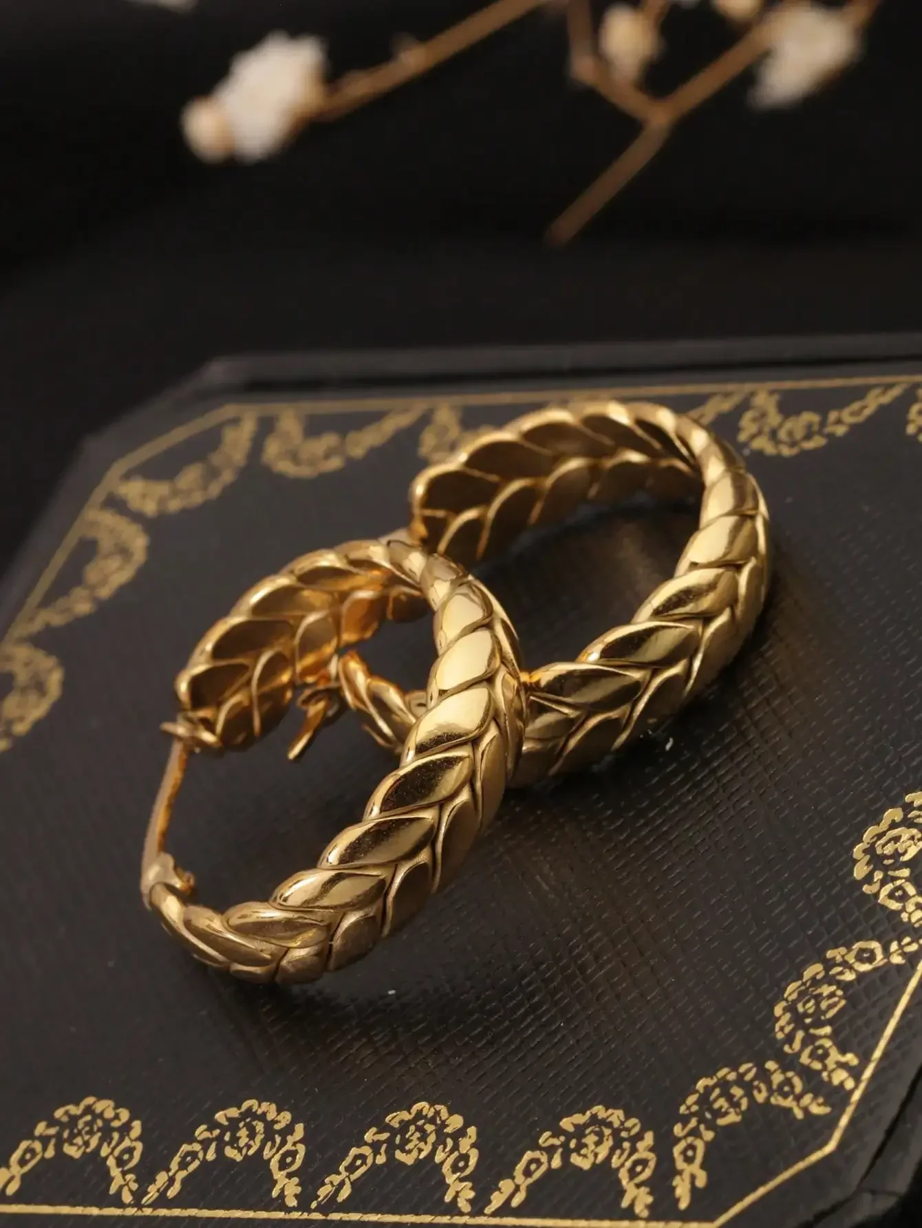 

1 Pair Stainless Steel Fashionable Wheat Ear Hoops, Elegant & Versatile European Style Earrings, Suitable For Women To Wear Dail