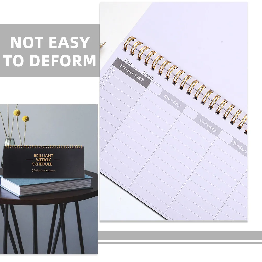 2Pcs Weekly Planner Notepad Schedule Notebook Portable Daily Planner Organizer Travel Journal Writing Book
