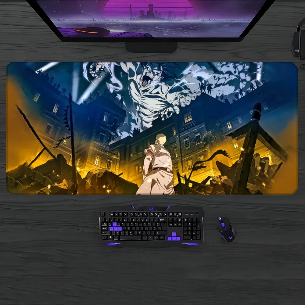 Attack On Titan Mouse Pad Gamer Pc Gaming Accessories Rubber Mat XXL Deskmat Mats Keyboard Cabinet Mause Laptops