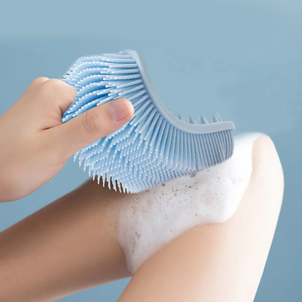 

3Pcs Silicone Shower Brush Soft Square Bath Scrubber Double Sided Exfoliating Body Cleansing Massage Brush for Women Home Travel