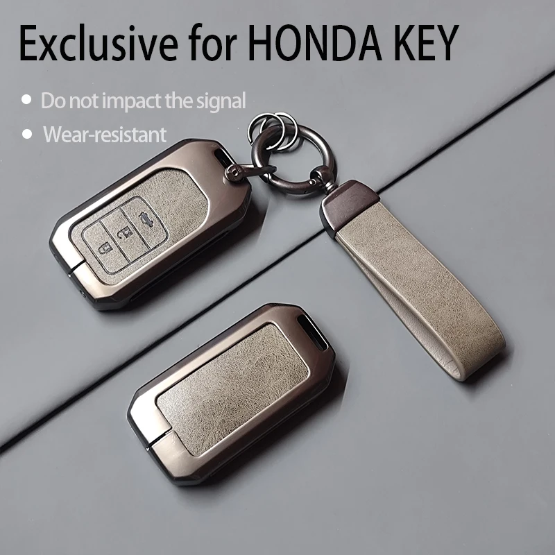 Capa de chave remota de carro em liga de zinco para Honda Accord EX EXL Civic Crv Crz Hrv Pilot Ridgeline 2016 2017 2018 Chaveiro sem chave