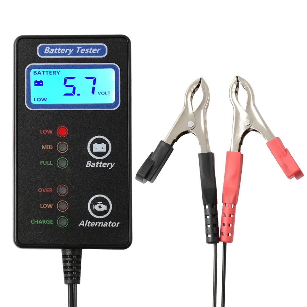 

6-25V Digital Car Battery Tester Quick Tester Alternator Charging with Cigarette Lighter Adapter Car Battery Test Tool