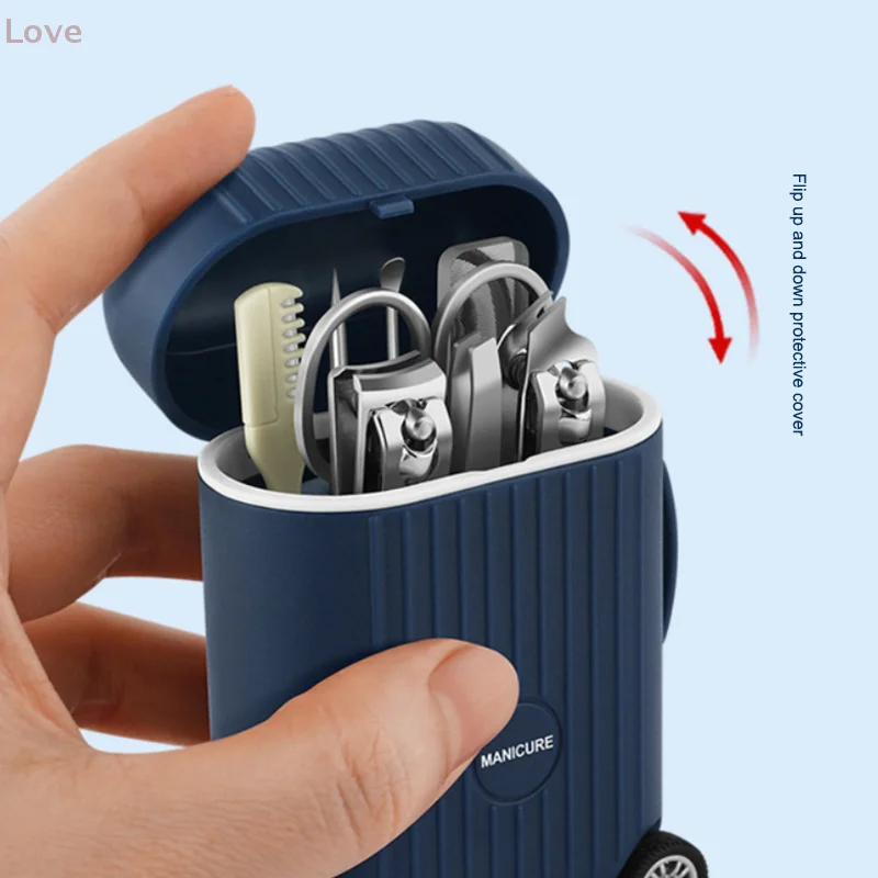 8 قطعة حقيبة صغيرة مسمار المقص مجموعة أدوات التجميل مريحة مسمار المقص مانيكير مسمار المتقلب باديكير سكين الأذن Pealing #4