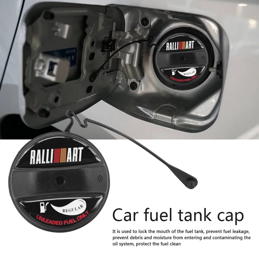 Brand New Original Carbon Fiber RALLIART Fuel Tank Cap Stickers High Quality Glossy Black Garnish Decal Sticker For Mitsubishi