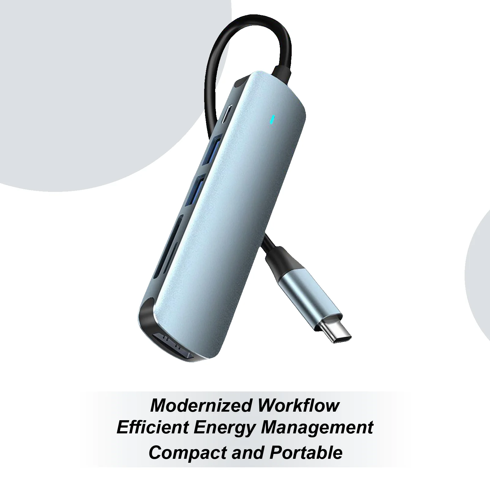 

USB C Hub For Laptop Portable USB C Splitter Portable 6-in-1 Data Transmission Adapter For Business Meetings Home Office Content