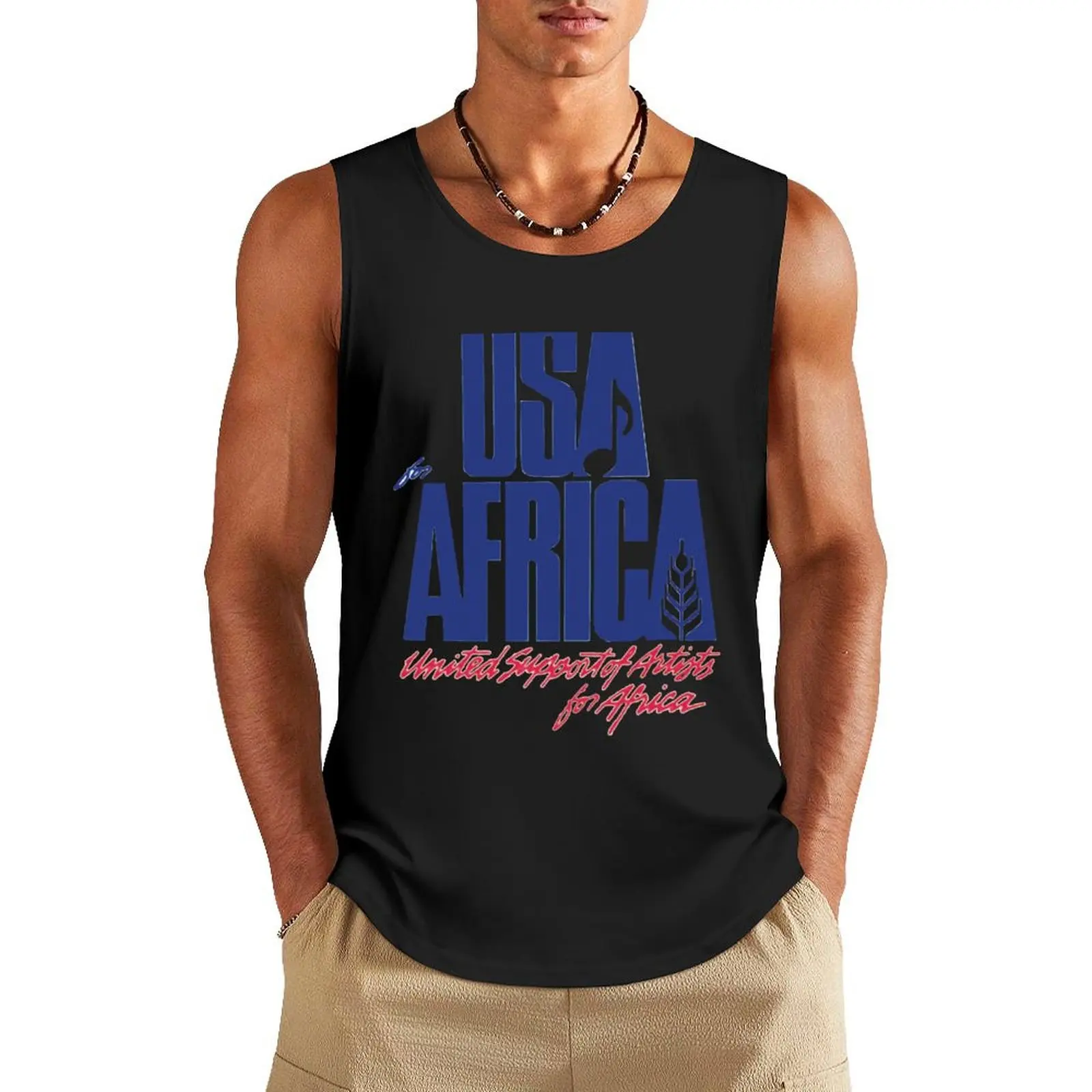 

We Are the World Tank Top sports vest gym shirt men