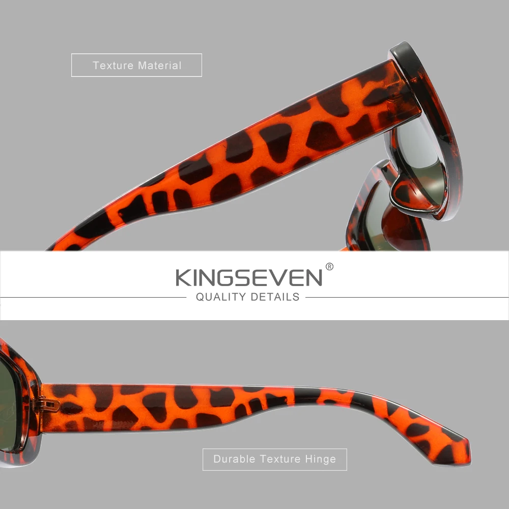 KINGSEVEN Sonnenbrille für Damen und Herren, UV400, Blendschutz, Outdoor, Casual, Fahren, Trendige Modebrille, Ovale Brillengestelle – Detail 1
