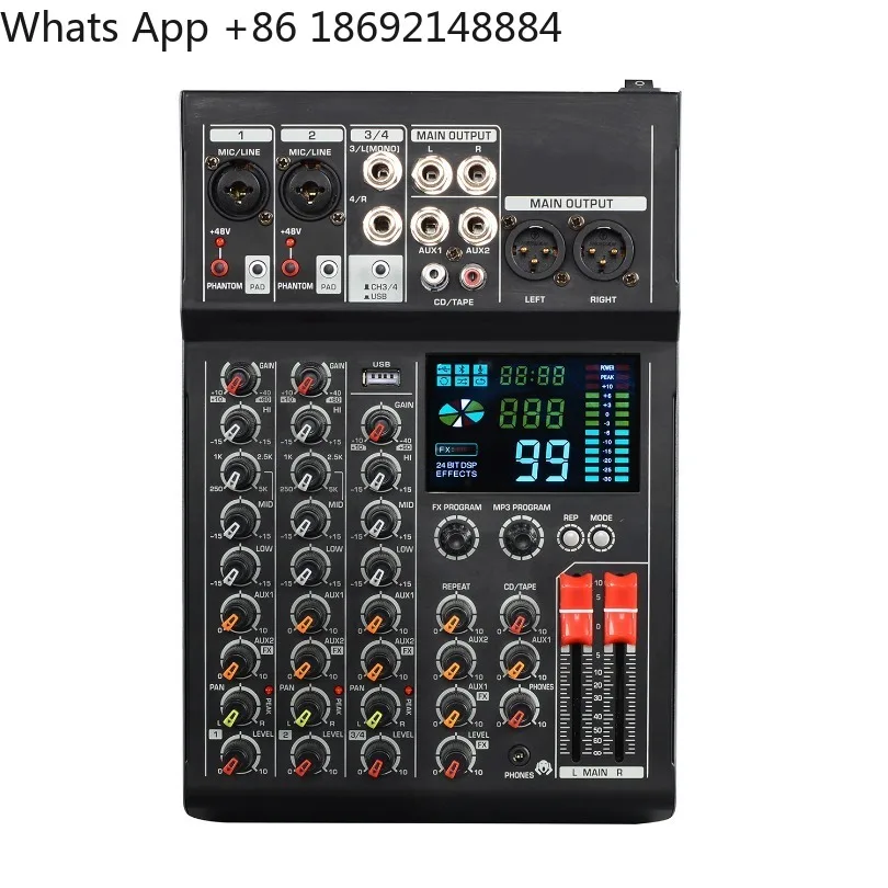 Source manufacturer 4-way 99DS with compressed USB Bluetooth audio stage performance mixer