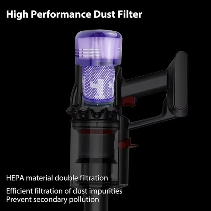 BAAO-Vacuum Filters For Dyson V12 Detect Slim/SV34/SV35 Washable And Reusable Filter Replacement Vacuum Brush