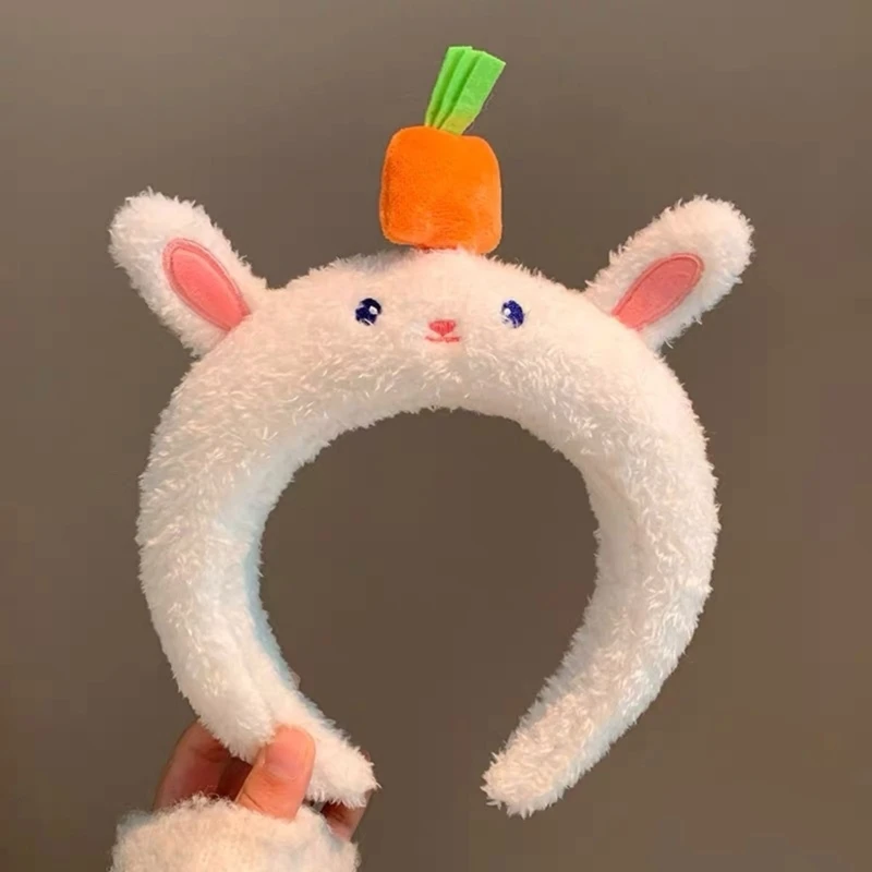 Lovely Pull String Headband for Adult Cartoon Plush Hairhoop Women Girl Face Washing Hairband Family Gathering Drop shipping