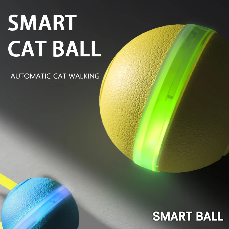 القط التفاعلية الذكية العاب كروية صامتة التلقائي كرة دوارة USB مصباح ليد لعبة الحيوانات الأليفة الكهربائية الكلب القط دعابة التدريب 1 ~ 2 قطعة