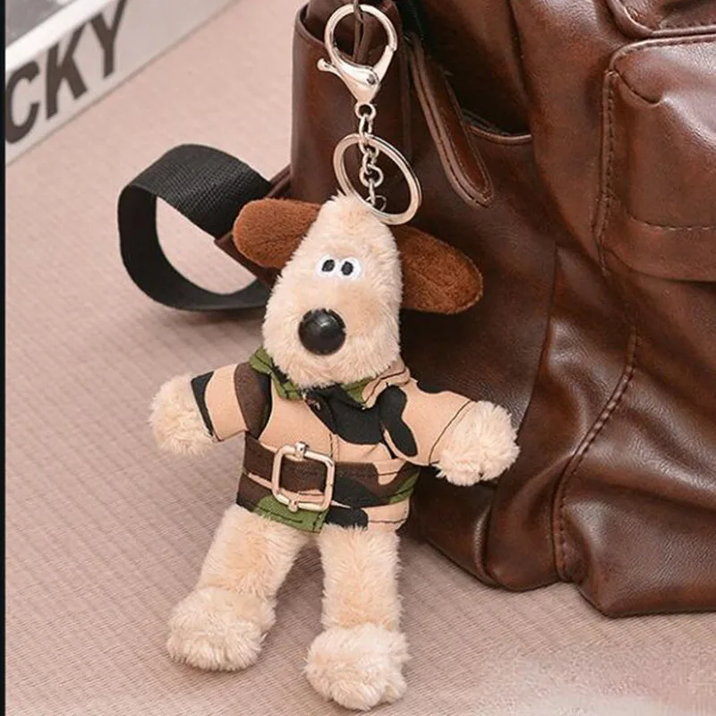 Kawaii Dog Plush Toys Soft Cotton Keychain Cartoon Pilot Dog Plushie Hanging Doll School Bag Car Small Pendant Baby Girls Gift