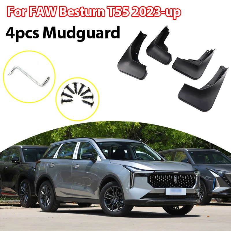 4PCS Front Rear Mudflaps Mud Flaps Replacement Splash Protector Fender For FAW Besturn T55 SUV 2023-Present Mudflaps Guards