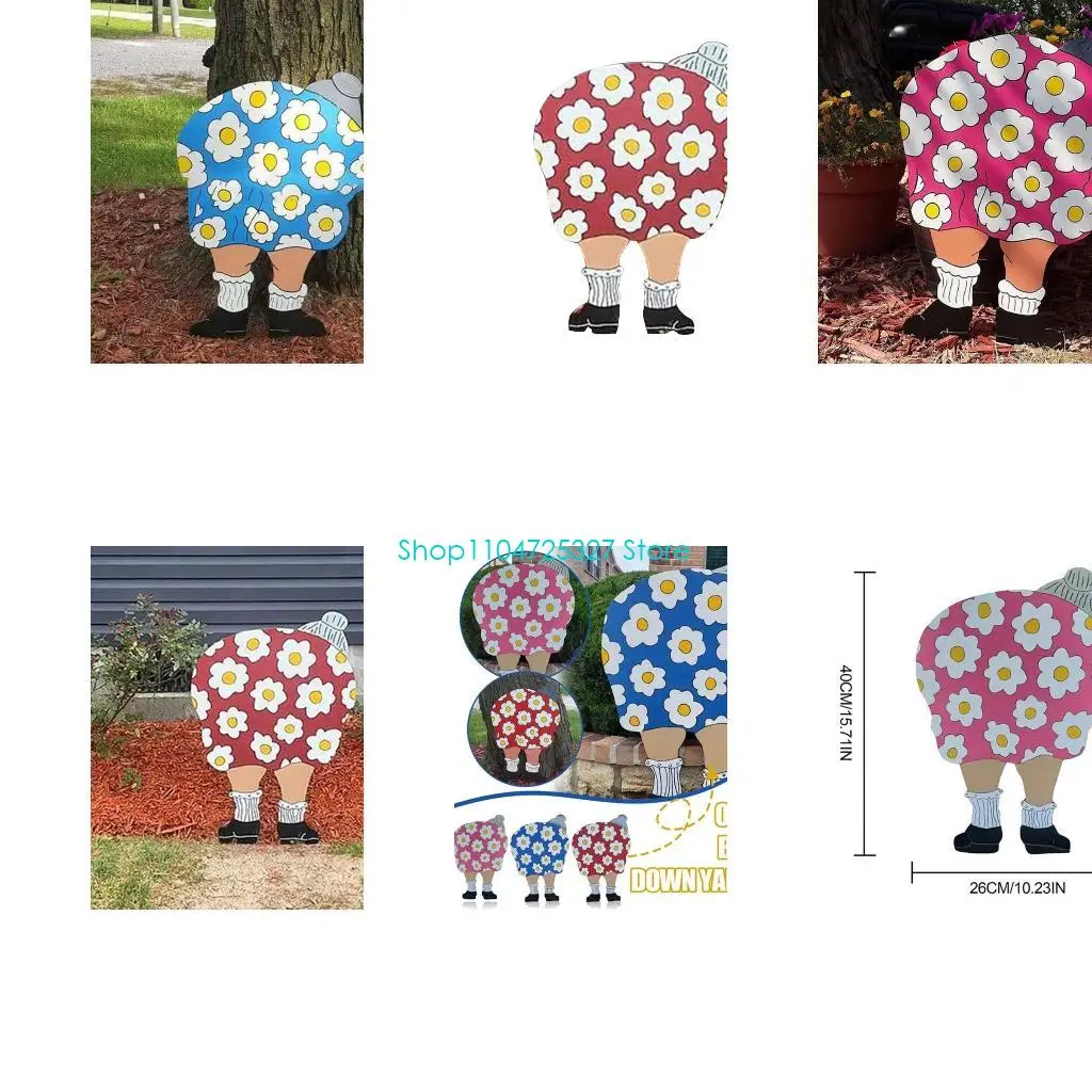 

D8KF Забавный Новинка Садовый Орнамент Лето Открытый Садовник Украшение Газон Художественное Украшение