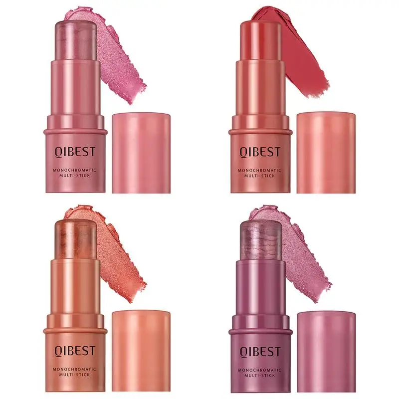 1 Stuks Crème Blush Stick Sterk Gepigmenteerde Stok Blush Langdurige Blush Make-Up Wangen Gezicht En Wenkbrauw Natuurlijke Glow Blush